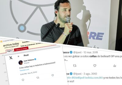 Velasco y los polémicos tuits racistas que le atribuyen. / Foto: eju.tv