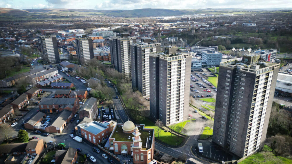 La localidad de Rochdale, cerca de Mánchester, en el noroeste de Inglaterra, en una imagen del 12 de febrero de 2024