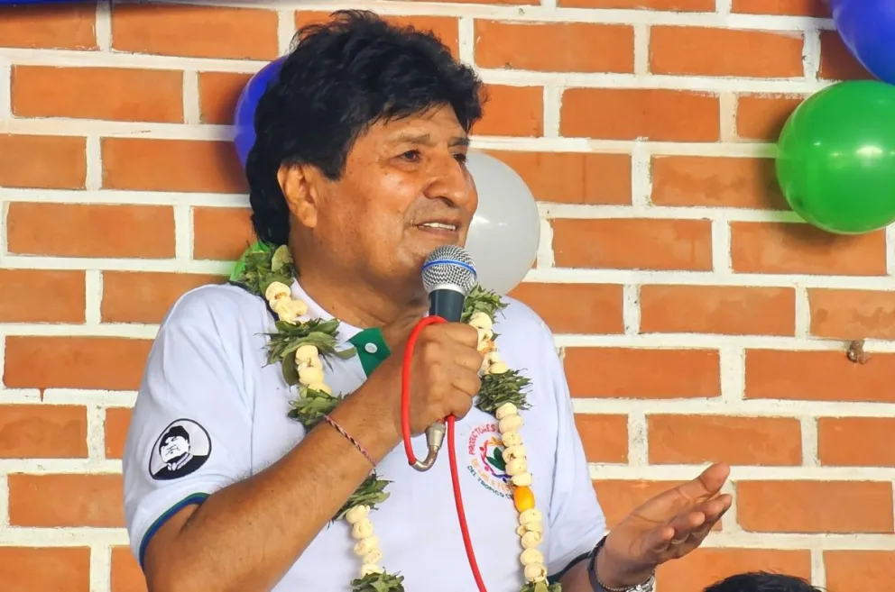 Evo Morales, durante una anterior actividad. Foto: RRSS de Morales 
