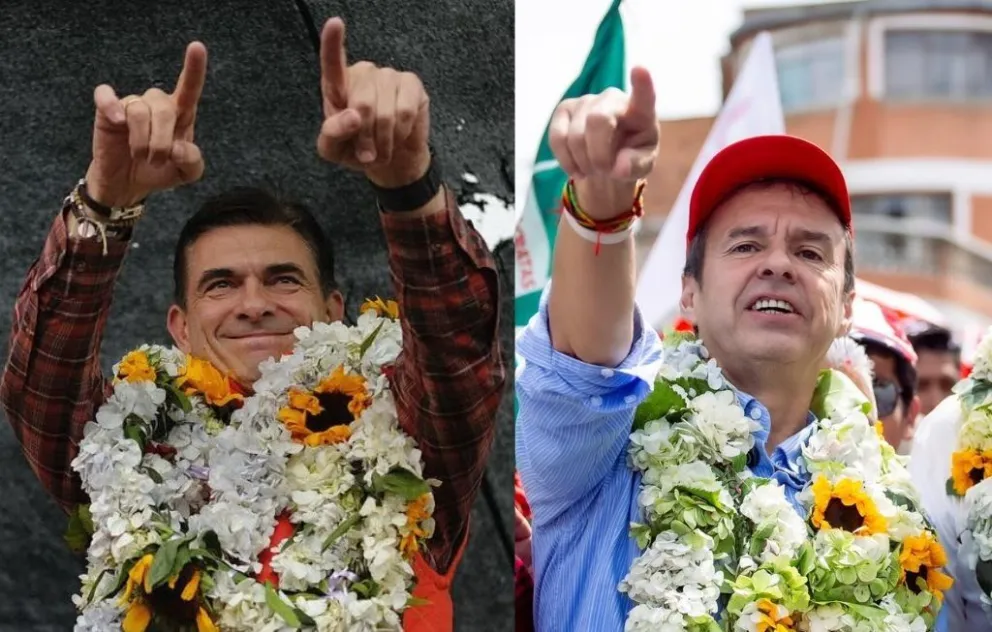 Paz y Quiroga, durante la campaña electoral. Fotos: RRSS de los postulantes