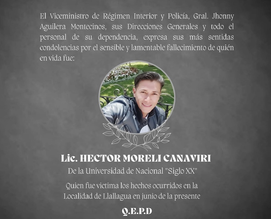 Fallece el universitario agredido y arrojado a un barranco durante enfrentamientos en Llallagua
