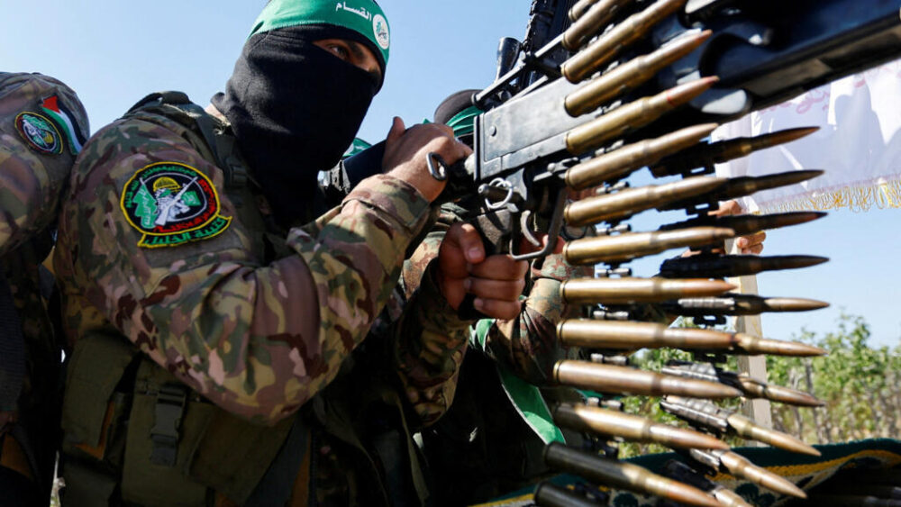 Exhibición militar de Hamás en Gaza.