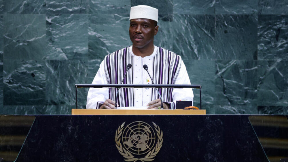 El primer ministro de Mali, Abdoulaye Maiga, denunció vínculos entre Ucrania y los grupos rebeldes en su país durante la Asamblea General de la ONU, el 26 de septiembre de 2025