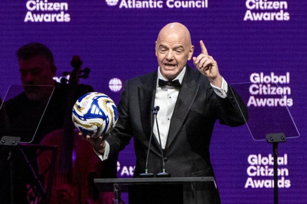 El presidente de la FIFA Gianni Infantino, durante una intervención pública.