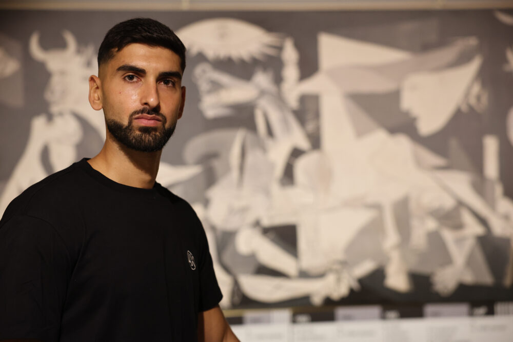 Yaser Hamed, en la presentación del partido contra Euskadi.
