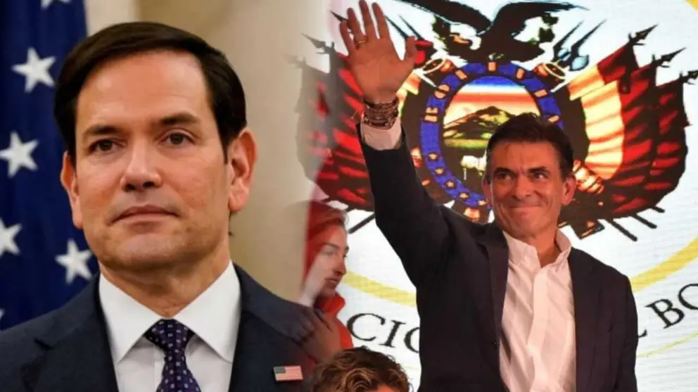 El secretario del departamento de Estado de Wasshington, Marco Rubio, felicitó a Rodrigo Paz. COMPOSICIÓN OPINIÓN