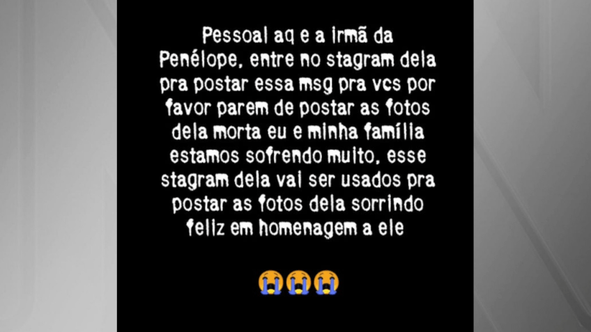 La hermana de Penélope lamentó su muerte en las redes sociales • Reproducción