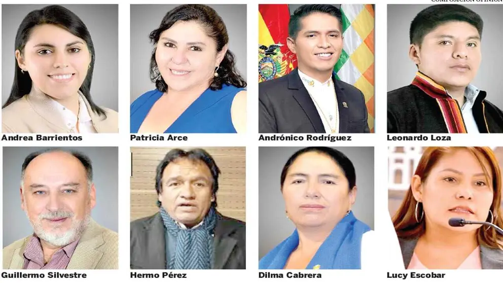 Los senadores titulares y suplentes salientes de Cochabamba./ COMPOSICIÓN OPINIÓN