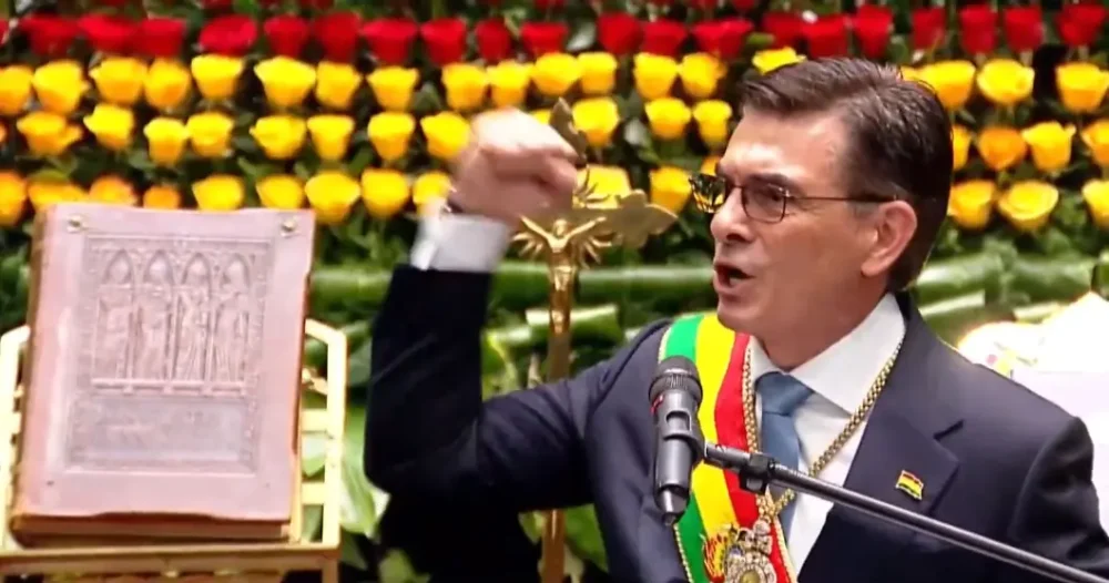 El presidente Rodrigo Paz brinda su primer mensaje a la nación.