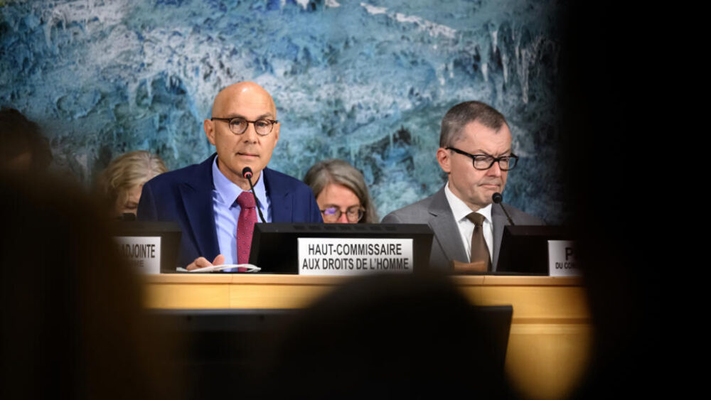 El Alto Comisionado de la ONU para los Derechos Humanos, Volker Turk, pronuncia un discurso durante la inauguración del 60.º período de sesiones del Consejo de Derechos Humanos de las Naciones Unidas, en Ginebra, el 8 de septiembre de 2025