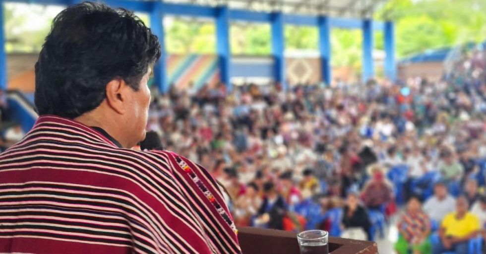 Evo se reunió con sus seguidores. 