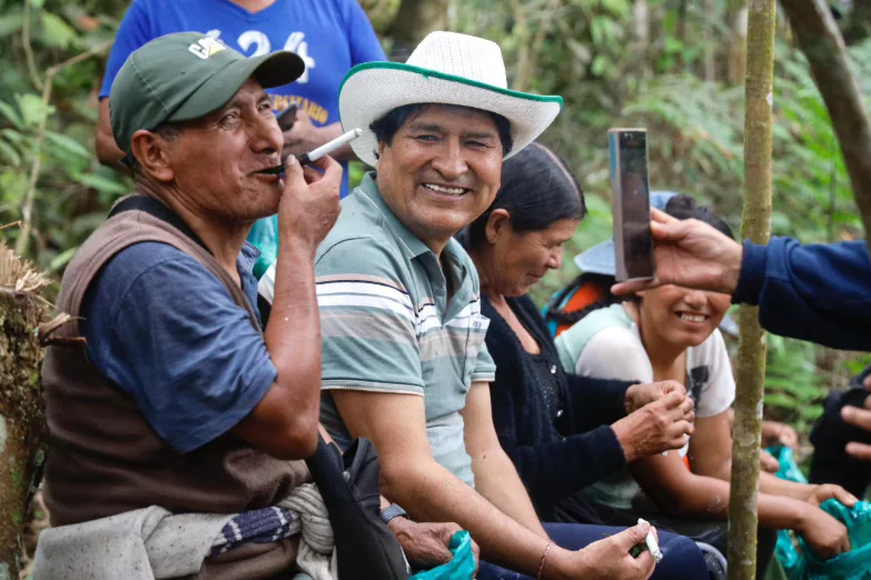 El expresidente Evo Morales en el Trópico de Cochabamba.
Foto: Evo Morales.
