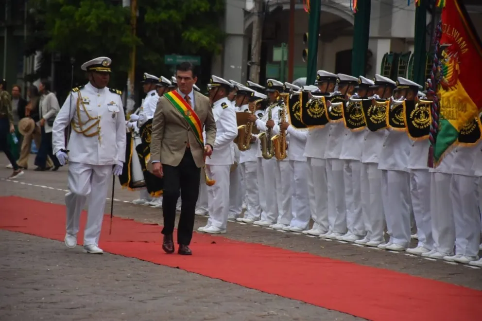 El presidente Rodrigo Paz en los actos este martes, en Beni. Fotos: APG