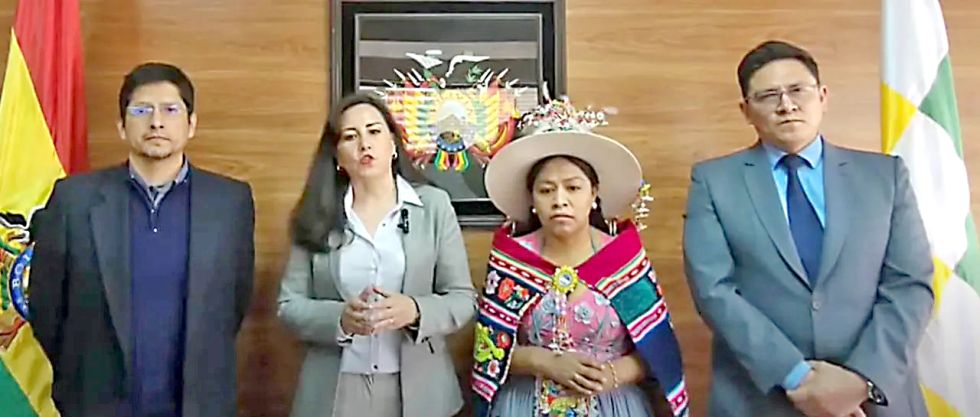 SUCRE. Los magistrados del TCP en el video publicado en redes sociales, este lunes. 