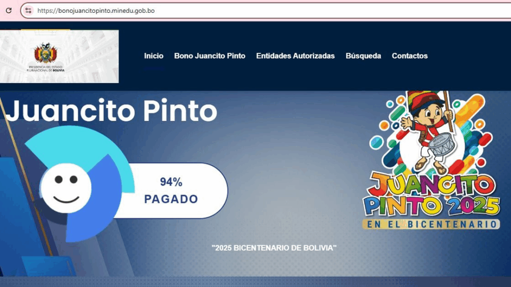 En Santa Cruz, el 94% de estudiantes ha cobrado su bono Juancito Pinto 