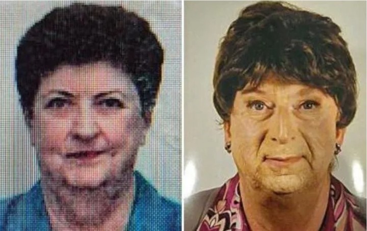 La madre muerta (izq) yh el hijo disfrazado (der) (Facebook).