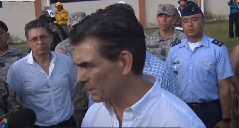 El presidente Paz Pereira espera que las Fuerzas Armadas defiendan el medio ambiente. Foto: Captura Btv.