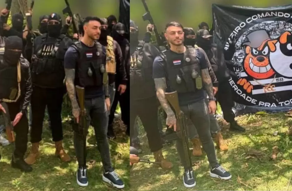 Sebastián Marset y chaleco con bandera paraguaya.