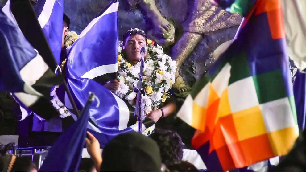 Gróver García en la Federación Sindical Única de Trabajadores Campesinos de Cochabamba, este 19 de mayo. DICO SOLÍS