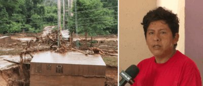 “Era un infierno”: Un padre cargó a sus hijos a sus hombros y rezó para salir del turbión