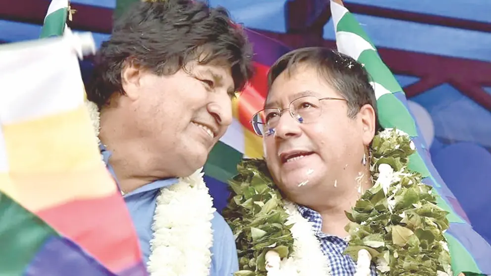 El expresidente Evo Morales y el primer mandatario Luis Arce. / ARCHIVO