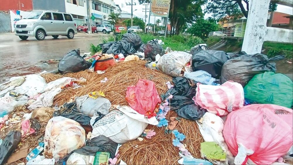 La basura se esparce por la ciudad; empresa lo atribuye al feriado, falta de pago y lluvia- La basura se esparce por la ciudad; empresa lo atribuye al feriado, falta de pago y lluvia