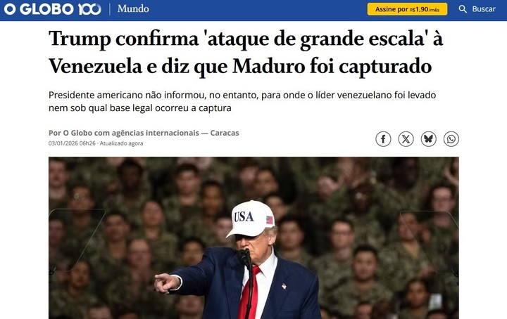 Los medios periódísticos del mundo reflejaron lo sucedido en Venezuela