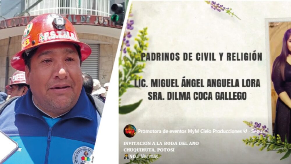 Dirigente minero que aseguró que no gana ni un salario mínimo es presentado como padrino de una boda con 12 grupos