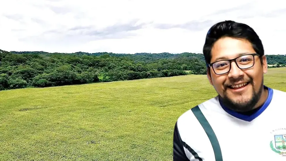 Rafael Ernesto Arce Mosqueira (d), el hijo del presidente Luis Arce, quien es investigado por la adquisición de la propiedad “Adán y Eva”. COMPOSICIÓN OPINIÓN