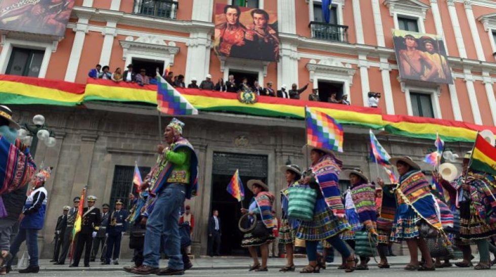 Un anterior festejo por el Día del Estado Plurinacional.