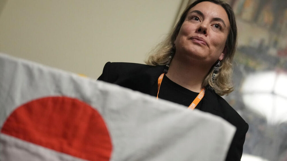 Naaja Nathanielsen, ministra de Igualdad de Género y Justicia, Economía, Energía y Recursos Minerales de Groenlandia, el 13 de enero de 2026 en Londres.