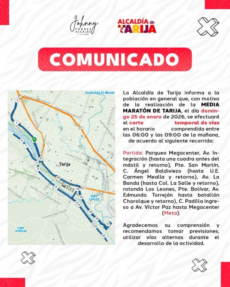 Anuncian cierre de vías por la Media Maratón