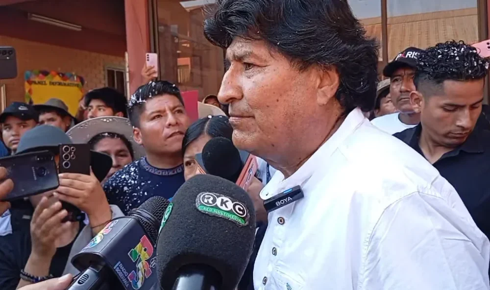 Evo Morales en la votación de las elecciones generales del 17 de agosto de 2025. Archivo