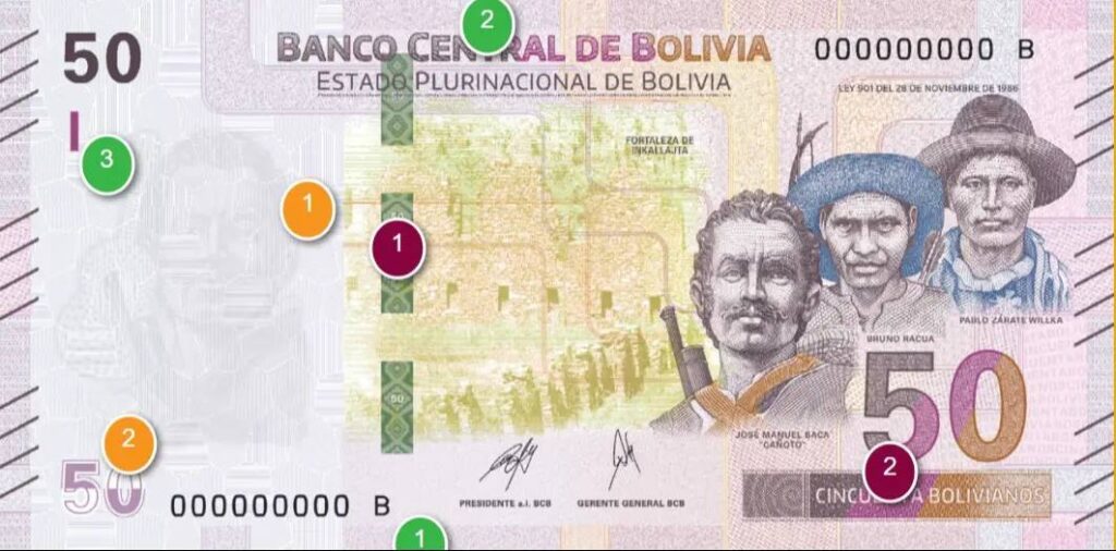 Billete de Bs 50 de la serie B que ahora no tiene validez.