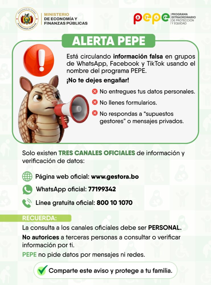 Cuidado con enlaces falsos: Estafadores usan nombre del Programa PEPE para robar datos personales