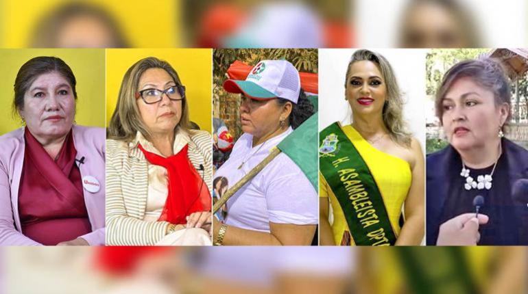Esther Soria G., Alina Peralta,Consuelo Núñez Molina, Karina Salinas Curi y Esther Sánchez, candidatas a la Gobernación de algunos departamentos. | LT