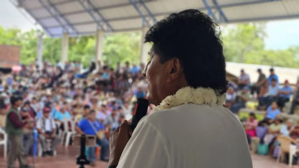 Evo Morales en su última aparición en público. Foto: RRSS del expresidente