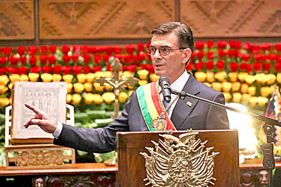 MANDATARIO. El presidente Rodrigo Paz cuando asumió el poder el pasado 8 de noviembre.