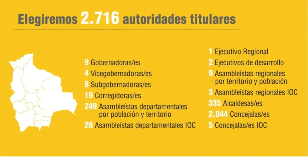 Autoridades titulares y suplentes que se elegirán el 22 de marzo. (Imagen: TSE)