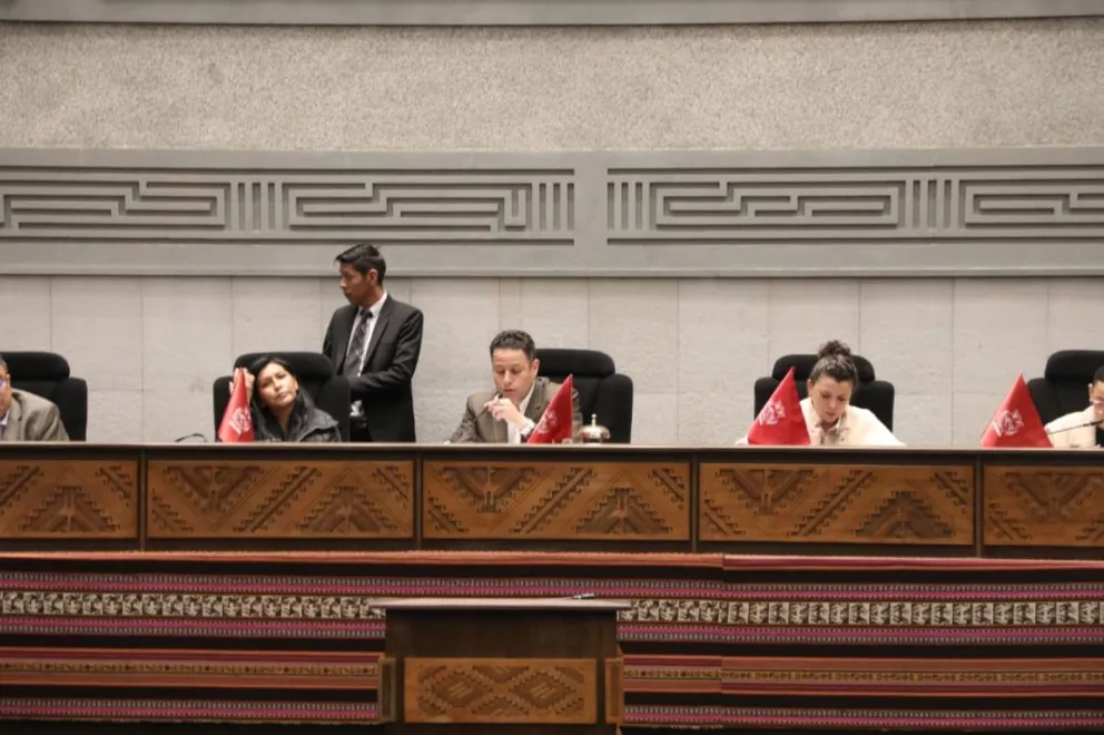 Edmand Lara, conduciendo la Sesión Plenaria de la ALP. Foto: Vicepresidencia