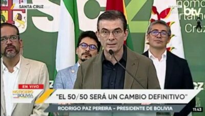 Gobierno inicia en Santa Cruz el proceso técnico del 50-50