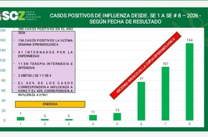 Influenza: cuarta semana en ascenso y hay más de 40 personas hospitalizadas