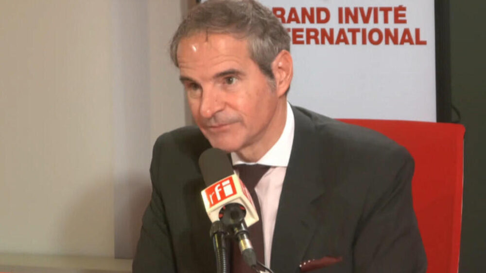 Rafael Mariano Grossi, director general de la OIEA (Organización Internacional de Energía Atómica), en los estudios de RFI, el 26 de junio de 2025.