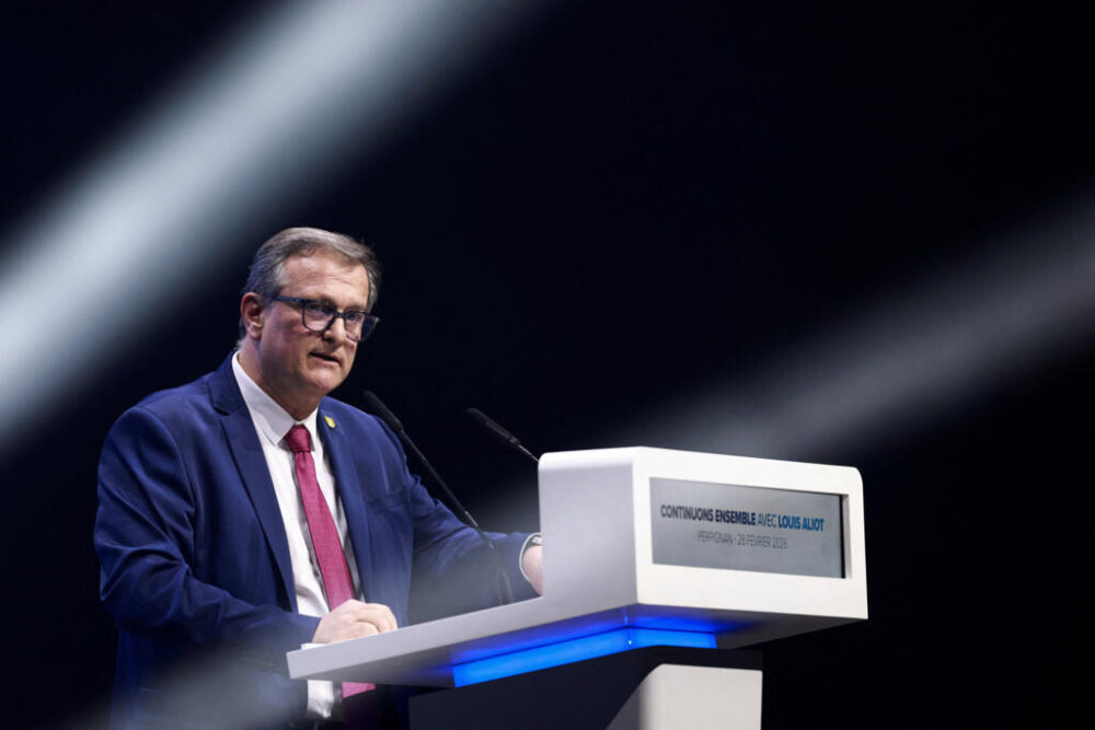 Louis Aliot, alcalde de Perpiñán y candidato del partido Agrupación Nacional (RN) a las elecciones municipales fue reelegido en primera vuelta este domingo. REUTERS/Manon Cruz