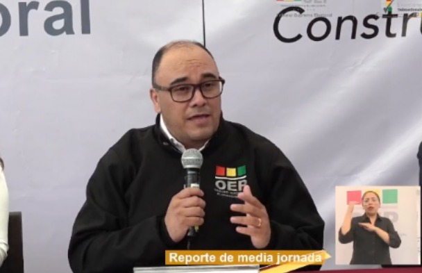 El presidente del TSE, Gustavo Ávila, en conferencia de prensa. Imagen: Captura.