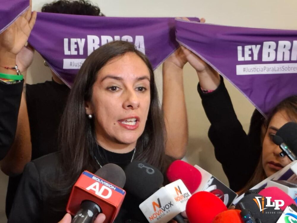 La diputada Ballivián en conferencia de prensa