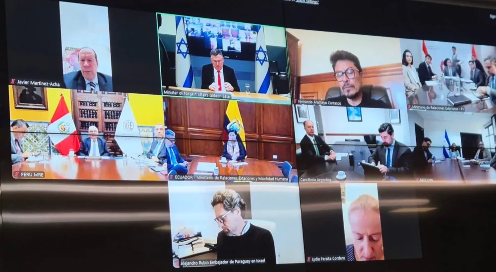 Reunión de cancilleres con su homólogo de Israel. (Foto: Cancillería de Paraguay)