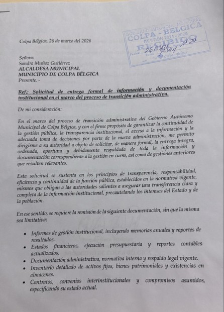 Alcaldesa electa de Colpa Bélgica pide informes y denuncia despidos- Alcaldesa electa de Colpa Bélgica pide informes y denuncia despidos
