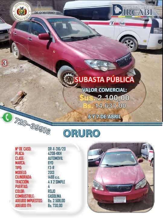 bienes incautados en subasta