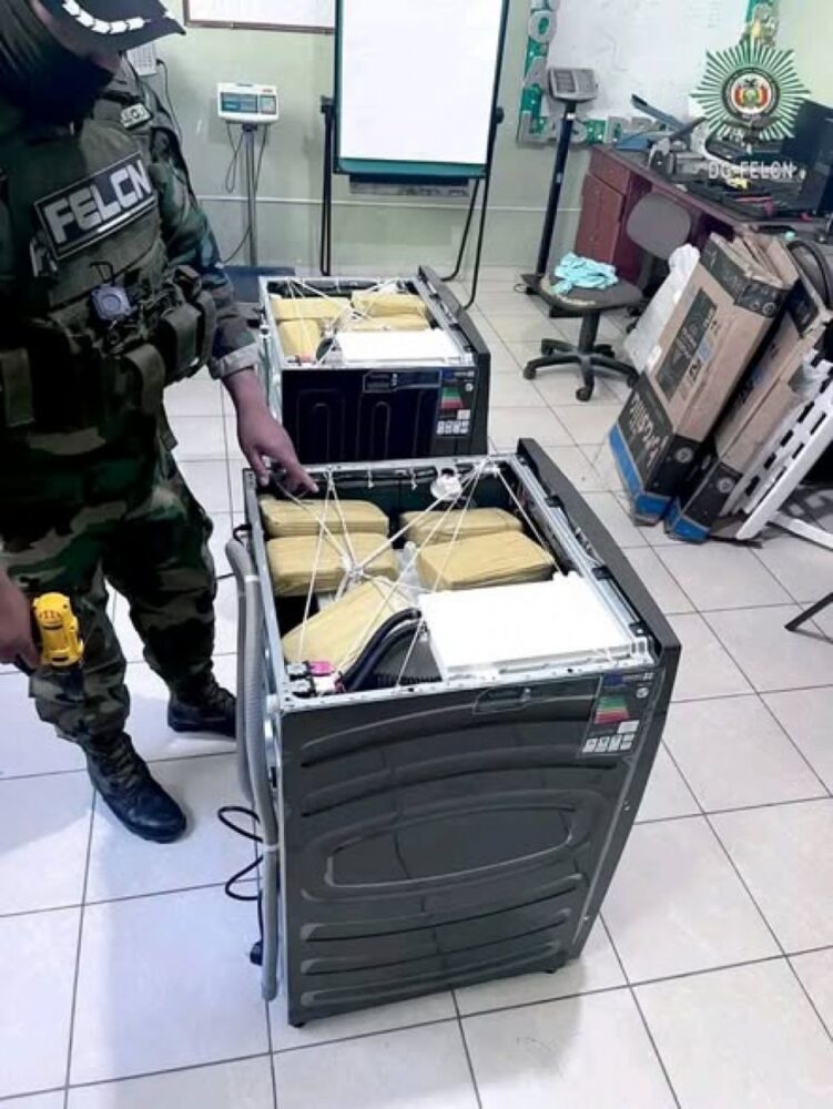 Narco encomiendas: Enviaron pasta base en lavadoras